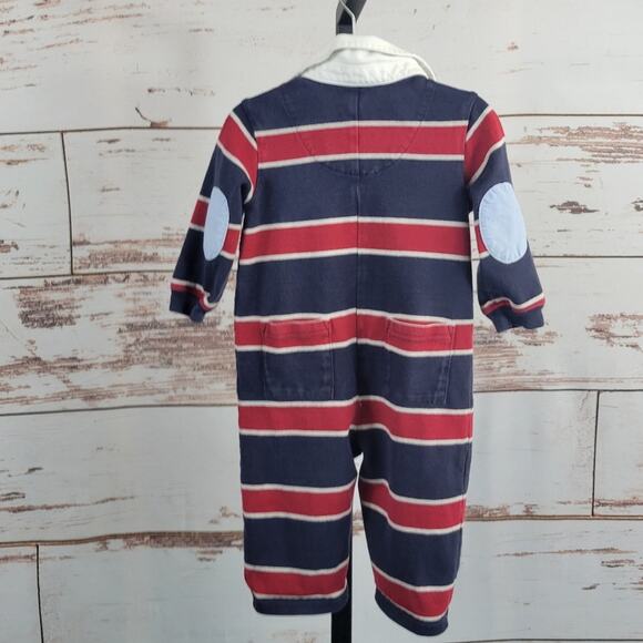 Janie & Jack Striped Romper Long Sleeve 6-12mo - Picture 2 of 6